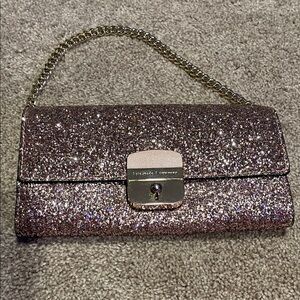 kate spade Glittering Pink Clutch with Chain
